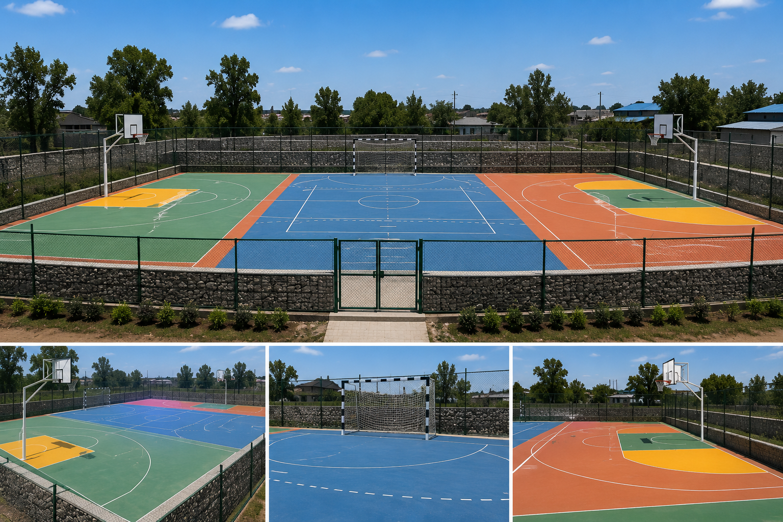 Three-in-One Sports Field Construction (Basketball, Volleyball & Handball)